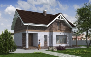 Проект одноэтажного дома с мансардой и террасой Rg5291
