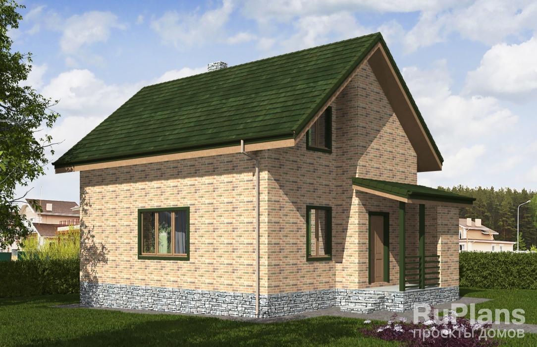 Одноэтажный дом с мансардой Rg5357 - Вид1