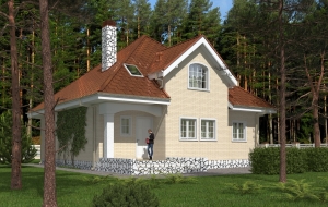 Проект одноэтажного дома с мансардой и террасой Rg5371