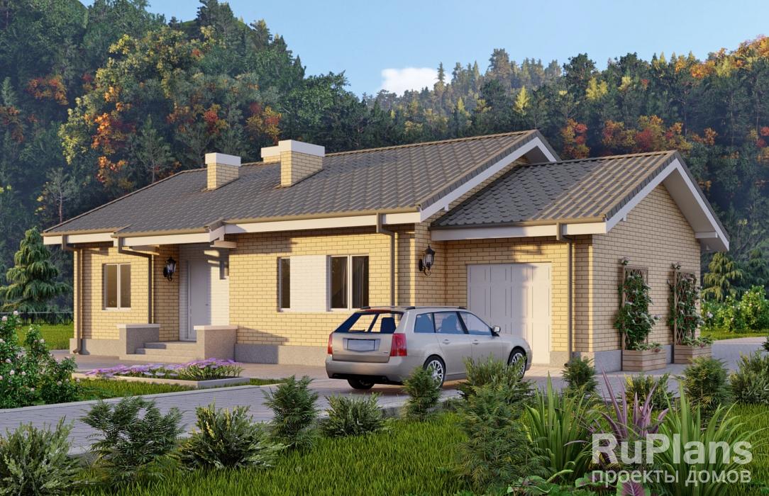 Rg5384 - Проект одноэтажного дома с террасой