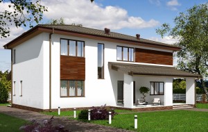 Проект двухэтажного дома с верандой и террасой Rg5412