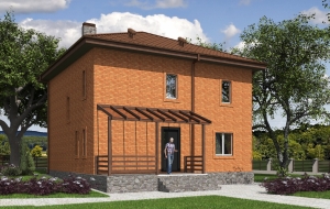 Проект двухэтажного дома с террасой Rg5457