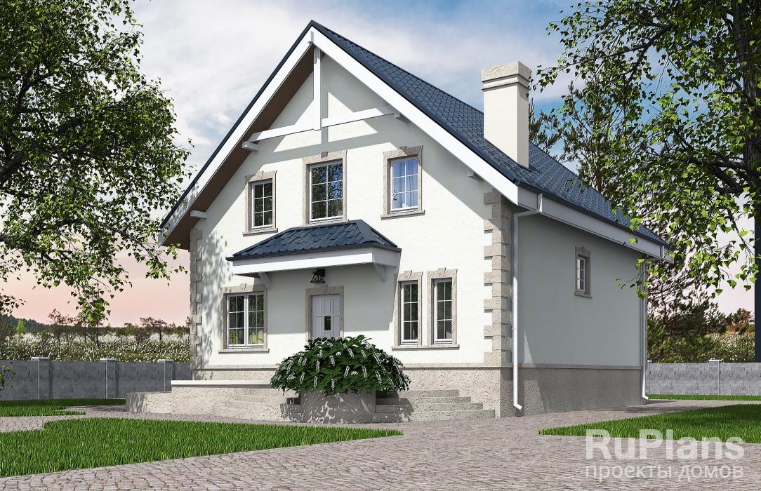 Rg5505 - Проект одноэтажного жилого дома с мансардой, террасой и балконом