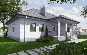 Проект индивидуального одноэтажного жилого дома с террасой Rg5510