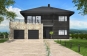 Проект двухэтажного жилого дома с гаражом и террасами Rg5511z (Зеркальная версия) Вид1