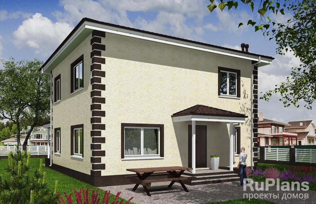 Rg5538 - Проект индивидуального двухэтажного жилого дома с террасой