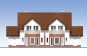 Одноэтажный жилой дом на две семьи с мансардой, гаражом, балконами и террасой Rg5558z (Зеркальная версия) Фасад3