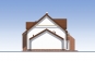Одноэтажный жилой дом на две семьи с мансардой, гаражом, балконами и террасой Rg5558z (Зеркальная версия) Фасад4