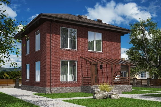 Rg5572 - Двухэтажный жилой дом с мансардой и террасой
