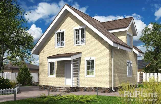 Одноэтажный дом с мансардой Rg5607 - Вид1