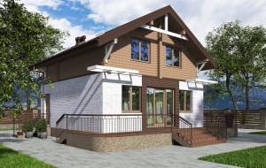 Одноэтажный дом с мансардой Rg5659