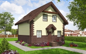 Одноэтажный дом с мансардой и террасой Rg5673