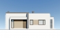 Современный одноэтажный дом с двумя спальнями, террасой и камином Rg6032 Фасад1