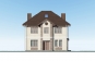 Двухэтажный дом с мансардой, террасой, четырьмя спальнями и отделкой облицовочным кирпичом Rg6054z (Зеркальная версия) Фасад1