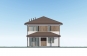 Двухэтажный дом с большой гостиной-столовой, террасой и балконом Rg6067z (Зеркальная версия) Фасад3