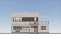 Проект двухэтажного дома с террасами, с плоской кровлей и отделкой штукатуркой Rg6095z (Зеркальная версия) Фасад1