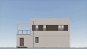 Проект двухэтажного дома с террасами, с плоской кровлей и отделкой штукатуркой Rg6095 Фасад3