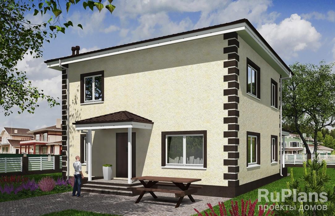 Rg6118 - Проект индивидуального двухэтажного жилого дома с террасой