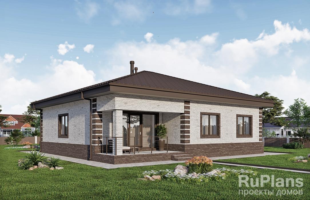 Rg6140 - Одноэтажный дом с террасой, 3 спальнями и отделкой облицовочным кирпичом
