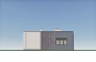 Одноэтажный дом с плоской крышей, тремя спальнями и отделкой штукатуркой и планкеном Rg6213z (Зеркальная версия) Фасад3