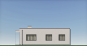 Одноэтажный дом с плоской крышей, тремя спальнями и отделкой штукатуркой и планкеном Rg6213z (Зеркальная версия) Фасад4
