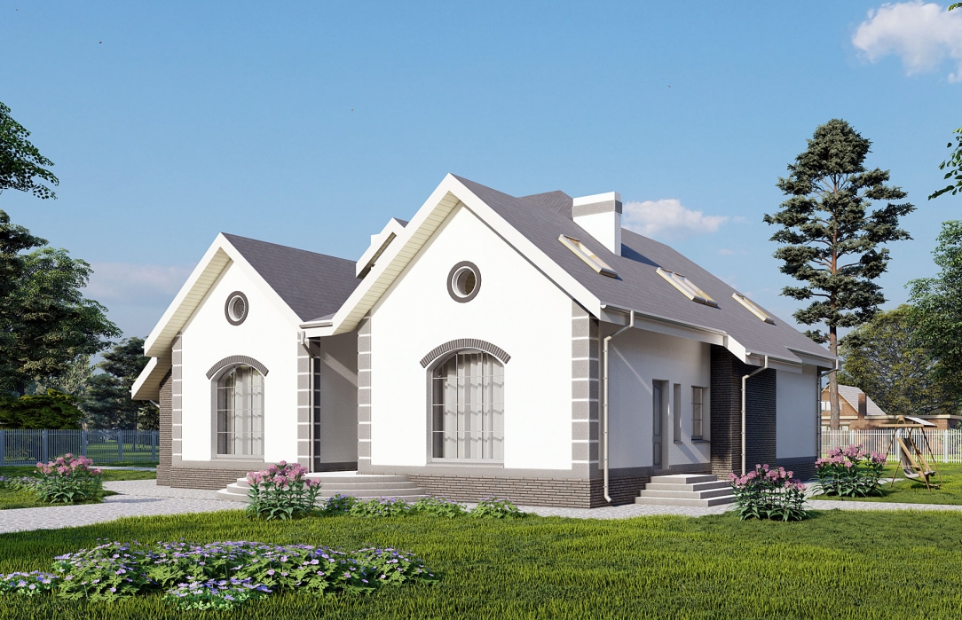 Проект стильного современного дома Rg4005 - Вид1